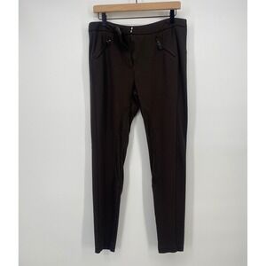 Vertigo Equestrian Leggings 34 Brown Excellent Slim Fit Riding Pants Zip Pockets